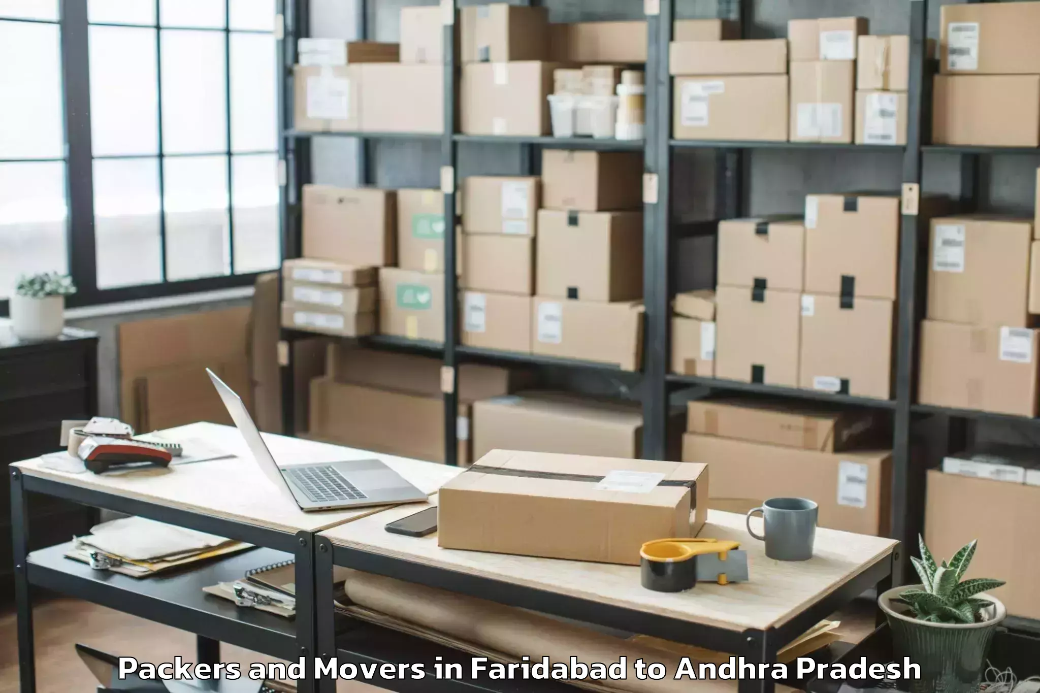 Book Faridabad to Peddapappur Packers And Movers Online